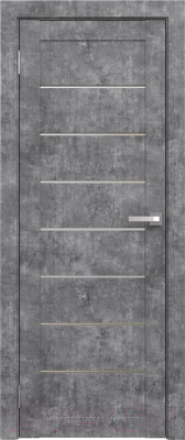 Дверь межкомнатная Юни Амати 01 80x200 (светлый бетон/стекло белое)