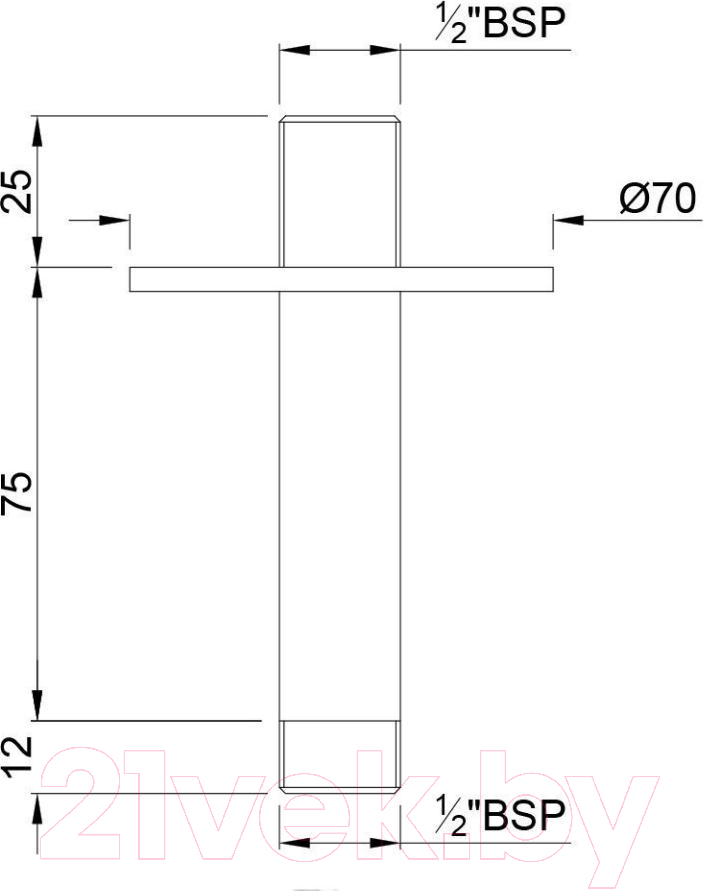 Душевой кронштейн Jaquar SHA-GLD-475L75