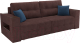 Миниатюра изображения товара Диван Mebel-Ars Еврокнижка Венеция (велюр шоколад НВ-178 16)