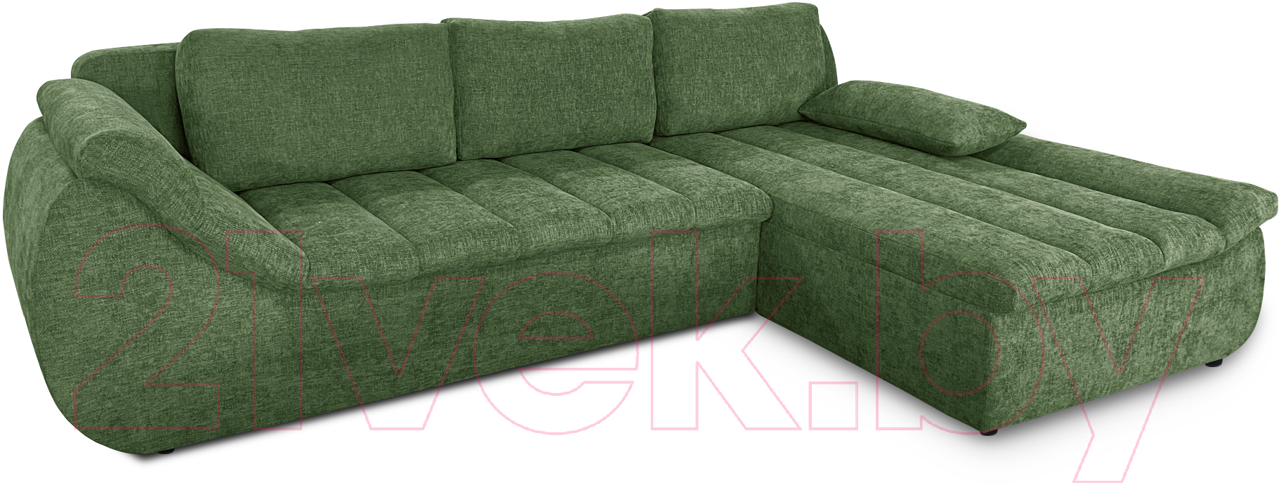 Диван угловой Lama мебель Эдисон левый (Palermo-227 Moss Green)