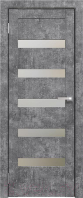 Дверь межкомнатная Юни Амати 03 80x200 (светлый бетон/стекло белое)