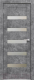 Дверь межкомнатная Юни Амати 03 80x200 (светлый бетон/стекло белое) - 