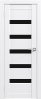Дверь межкомнатная Юни Амати 03 40x200 (белая шагрень/стекло черное) - 