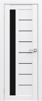 Дверь межкомнатная Юни Амати 04 40x200 (белая шагрень/стекло черное) - 