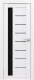Дверь межкомнатная Юни Амати 04 60x200 (белая шагрень/стекло черное) - 