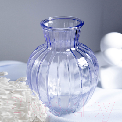 Ваза NiNaGlass Белла 92-001-20 / 4840159288 (прозрачный/лаванда)