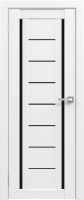 Дверь межкомнатная Юни Амати 06 60x200 (белая шагрень/стекло черное) - 