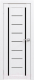 Дверь межкомнатная Юни Амати 06 80x200 (белая шагрень/стекло черное) - 