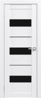 Дверь межкомнатная Юни Амати 12 40x200 (белая шагрень/стекло черное) - 