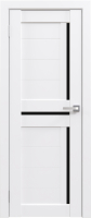 Дверь межкомнатная Юни Амати 18 40x200 (белая шагрень/стекло черное) - 
