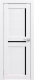 Дверь межкомнатная Юни Амати 18 60x200 (белая шагрень/стекло черное) - 