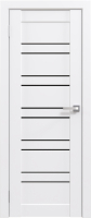 Дверь межкомнатная Юни Амати 25 60x200 (белая шагрень/стекло черное) - 