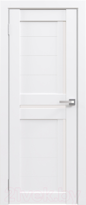 Дверь межкомнатная Юни Амати 18 40x200 (белая шагрень/стекло белое)