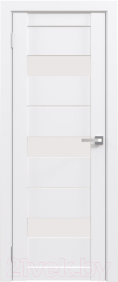 Дверь межкомнатная Юни Амати 12 40x200 (белая шагрень/стекло белое)