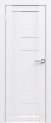 Дверь межкомнатная Юни Амати 07 60x200 (белая шагрень/стекло белое)