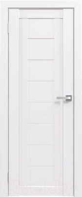 Дверь межкомнатная Юни Амати 06 60x200 (белая шагрень/стекло белое)