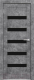 Дверь межкомнатная Юни Амати 03 40x200 (светлый бетон/стекло черное) - 