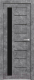 Дверь межкомнатная Юни Амати 04 40x200 (светлый бетон/стекло черное) - 
