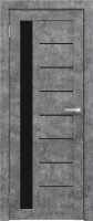 Дверь межкомнатная Юни Амати 04 90x200 (светлый бетон/стекло черное) - 