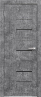 Дверь межкомнатная Юни Амати 07 60x200 (светлый бетон/стекло черное) - 
