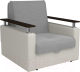 Кресло-кровать Mebel-Ars Шарк (рогожка серый/экокожа белый) - 
