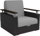 Кресло-кровать Mebel-Ars Шарк (рогожка серый/экокожа черный) - 