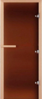 Стеклянная дверь для бани/сауны COOPER 170x70 (бронза матовая) - 