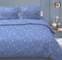 Комплект постельного белья Бояртекс №122 Треугольники Вид 2/11 Евро-стандарт (бязь, светло-синий) - 
