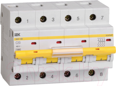 Выключатель автоматический IEK ВА47-100 4Р 20А 10кА C / MVA40-4-020-C