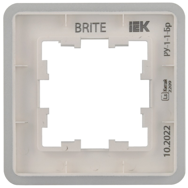 Рамка для выключателей и розеток IEK Brite BR-M12-M-01-K47 (металл/алюминий) — фото 5