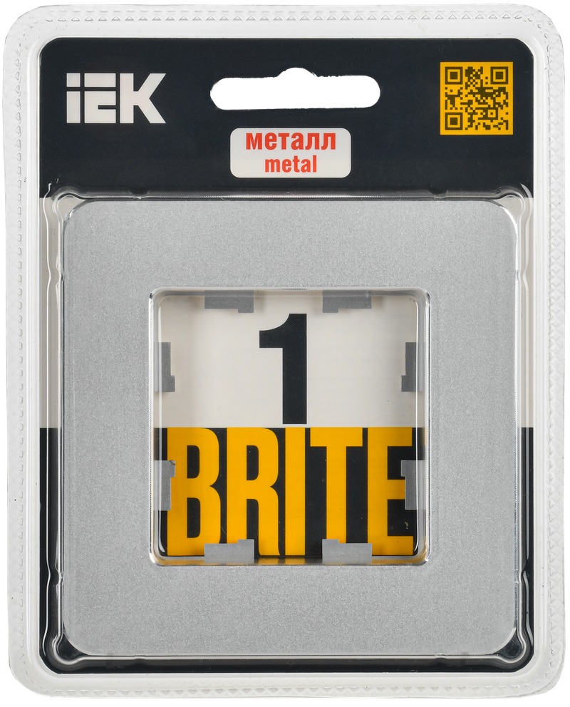 Рамка для выключателей и розеток IEK Brite BR-M12-M-01-K47 (металл/алюминий) — фото 6