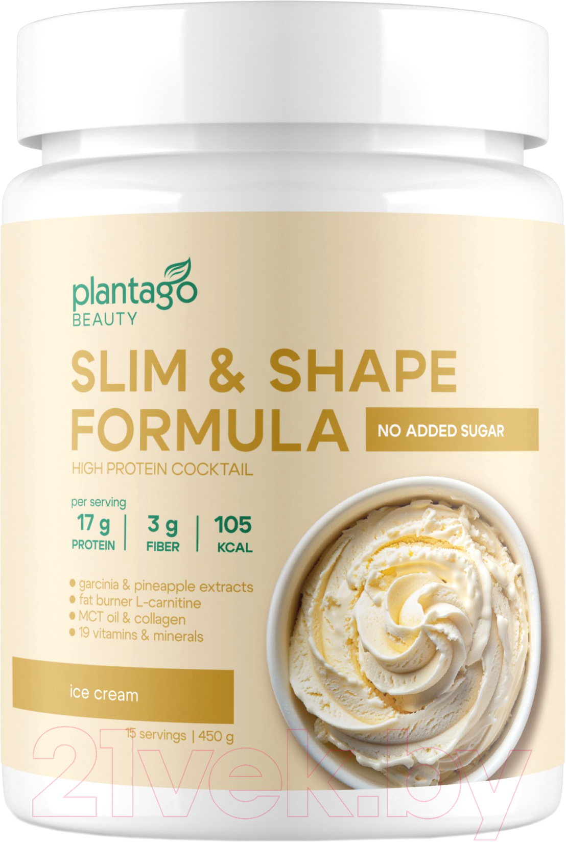 Протеин Plantago Slim&Shape Formula Сливочное мороженое (450г)