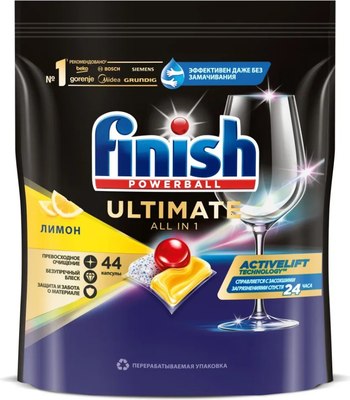 Капсулы для посудомоечных машин Finish Quantum Ultimate Лимон (44шт) - 