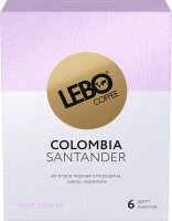 Кофе в дрип-пакете Lebo Колумбия арабика молотый (10.5гx6шт) - 