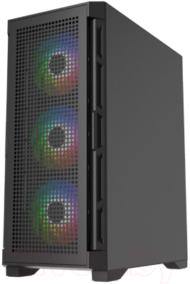 Корпус для компьютера Powercase Ultimate Black Tempered Glass / CUB-A4
