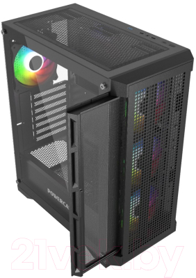 Корпус для компьютера Powercase Ultimate Black Tempered Glass / CUB-A4