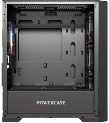 Изображение товара Корпус для компьютера Powercase ByteFlow Micro Black Tempered Glass / CAMBFB-A4