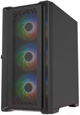 Изображение товара Корпус для компьютера Powercase ByteFlow Micro Black Tempered Glass / CAMBFB-A4