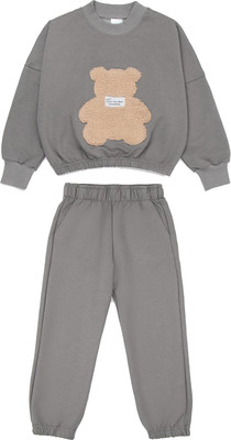 Костюм для малышей Amarobaby Teddy / AB-OD24-T11/11-104 (серый, р.104) -