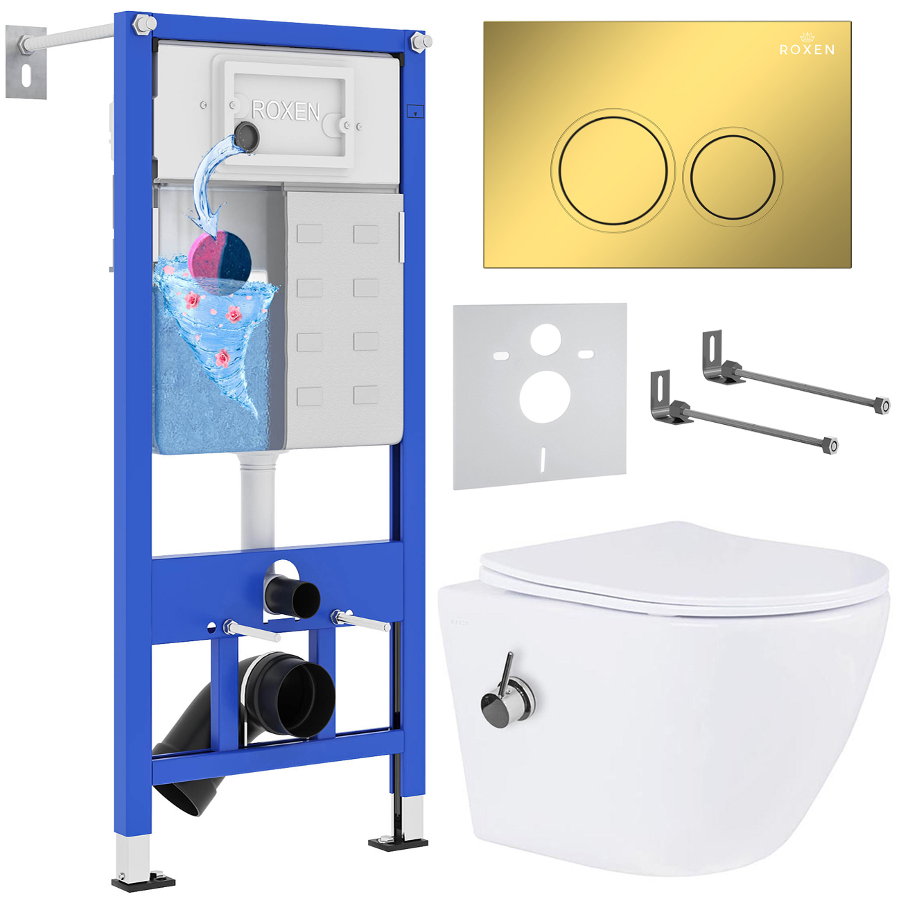 Инсталляция с унитазом подвесным Roxen StounFix Dual Fresh 968097