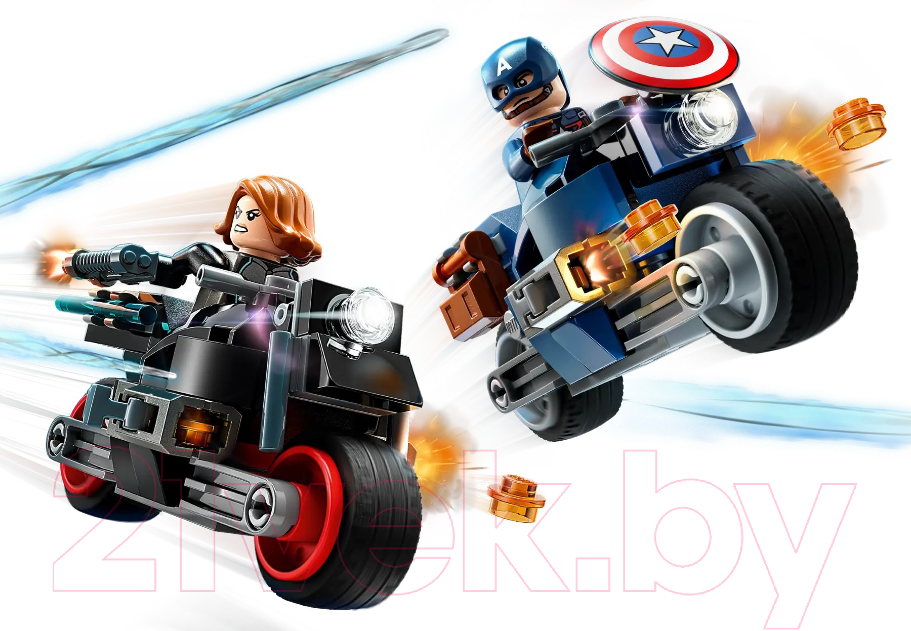 Конструктор Lego Marvel Черная вдова и Капитан Америка на мотоциклах / 76260