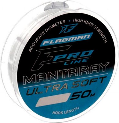 

Леска монофильная, Mantaray Ultra Soft 50м 0.09мм / MUS-0.09