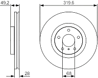 Тормозной диск Bosch 0986479R22 - 