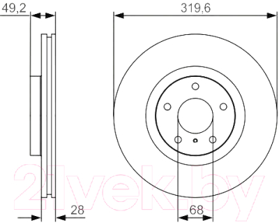 

Тормозной диск Bosch, 0986479R22