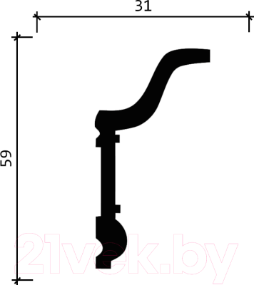 Плинтус потолочный Decor-Dizayn DD501 (59x31x2000)