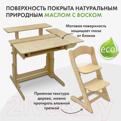 Парта+стул Движение-жизнь Ученик оптим (без покрытия)
