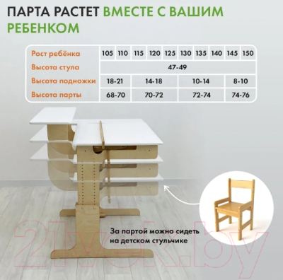 Парта+стул Движение-жизнь Ученик оптим (акрил)