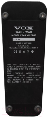 Педаль электрогитарная VOX V846 Vintage Wah %rs_city_gde%