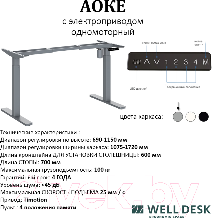 Письменный стол WellDesk WDЕ Evolution 139.5x80x1.8