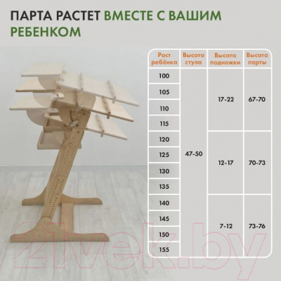 Парта+стул Движение-жизнь Хронос (без покрытия)